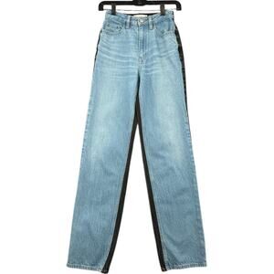 PACSUN 90's Boyfriend Black Colorblock High Waisted Wide Leg‎ Jeans Size 24